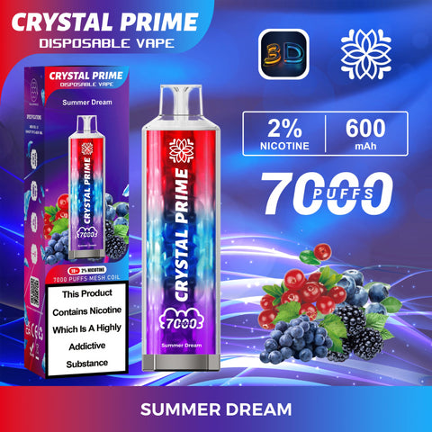 Buy Bulk Wholesale Crystal Prime 3D Effects 7000 Disposable Vape - Box of 10 - vapesourceuk