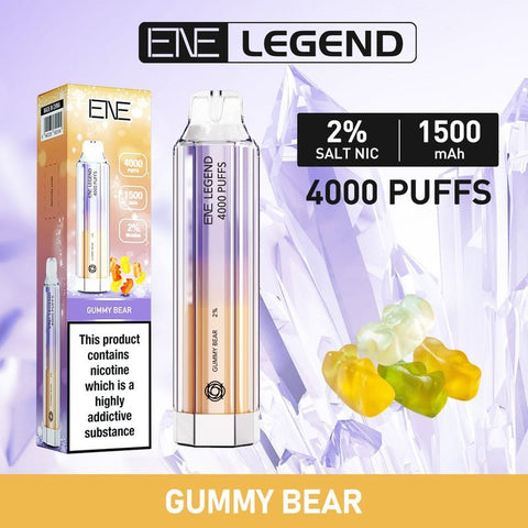 Buy Bulk Wholesale ENE Crystal Legend 4000 Disposable Vape Puff Bar Device - Pack of 10 - vapesourceuk