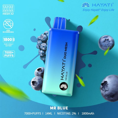 Buy Bulk Wholesale Hayati Duo Mesh 7000 Disposable Vape Puff Bar Pod Box of 10 - vapesourceuk