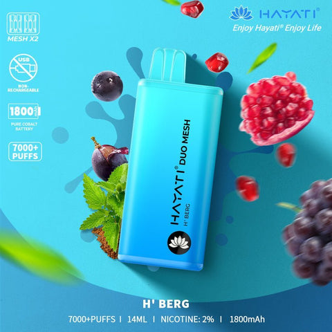 Buy Bulk Wholesale Hayati Duo Mesh 7000 Disposable Vape Puff Bar Pod Box of 10 - vapesourceuk