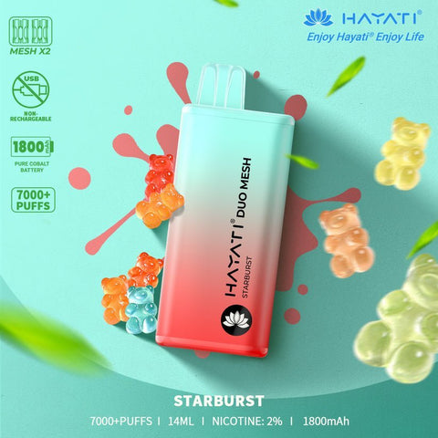 Buy Bulk Wholesale Hayati Duo Mesh 7000 Disposable Vape Puff Bar Pod Box of 10 - vapesourceuk