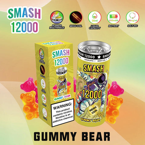 Buy Bulk Wholesale OG SUPER SMASH 12000 PUFFS DISPOSABLE 20MG - Pack of 10 - vapesourceuk