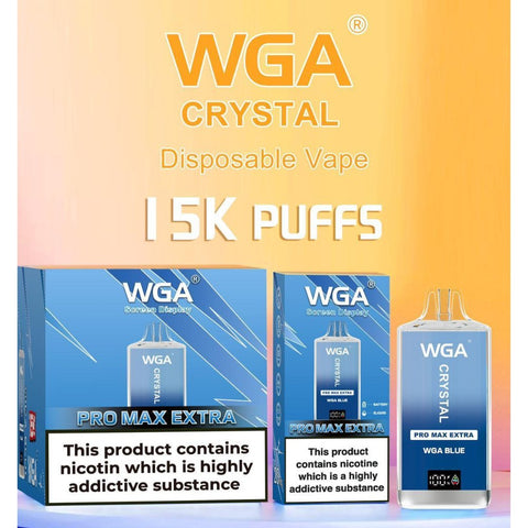 Buy Bulk Wholesale WGA Crystal Pro Max Extra 15000 Puffs Disposable Vape Box of 10 - vapesourceuk